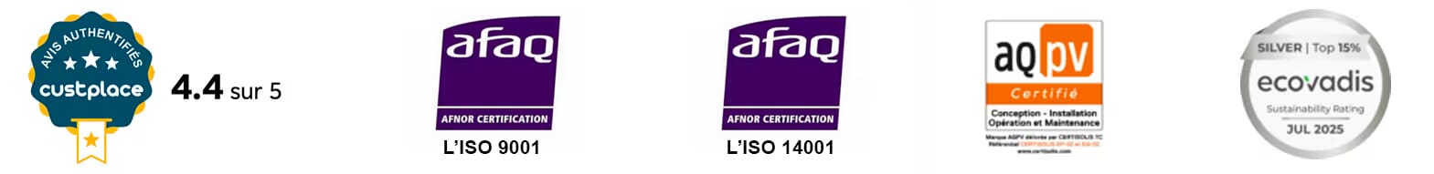 Certifications EDF solutions solaires